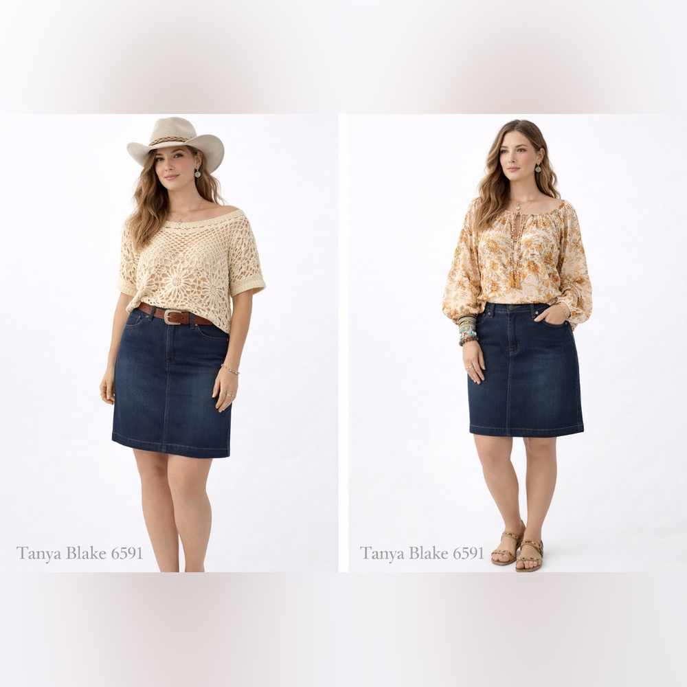 This Style & Co. dark wash denim skirt is your go-to piece